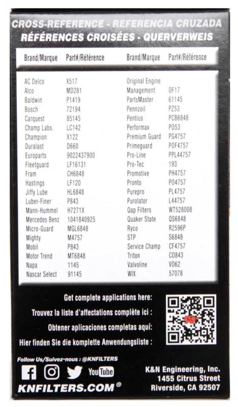 Mercedes-Benz G550 Oil Filter - K&N Engineering - 2014